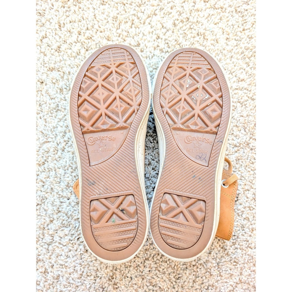 Converse Chuck Taylor All Star Tan Leather High Top Sneakers Mens 6 Women 8 - Picture 4 of 6